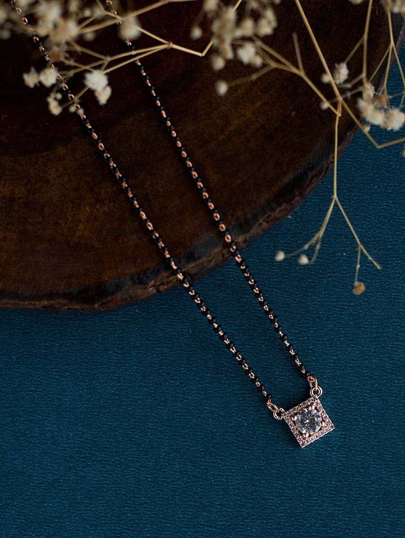 women artificial stones studded and beaded mangalsutra