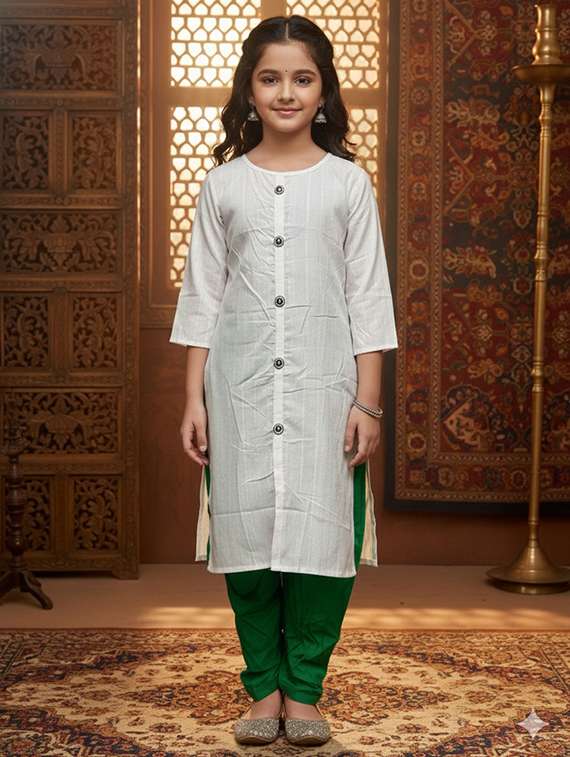 women three quarter sleeve straight kurta
