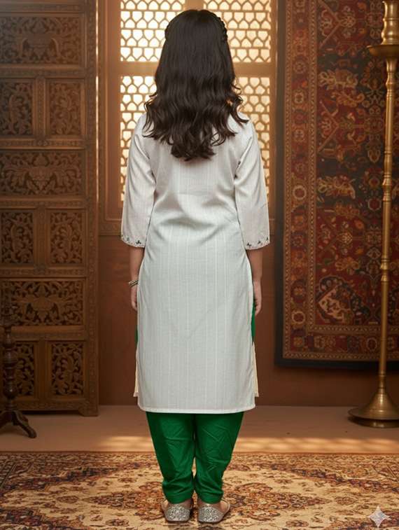 women three quarter sleeve straight kurta - 22289348 -  Standard Image - 3
