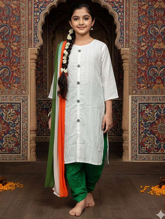 women three quarter sleeve straight kurta