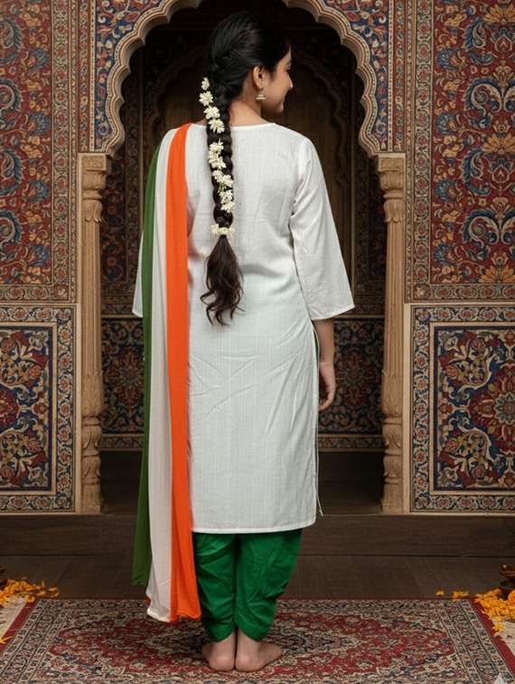 women three quarter sleeve straight kurta - 22289350 -  Standard Image - 3