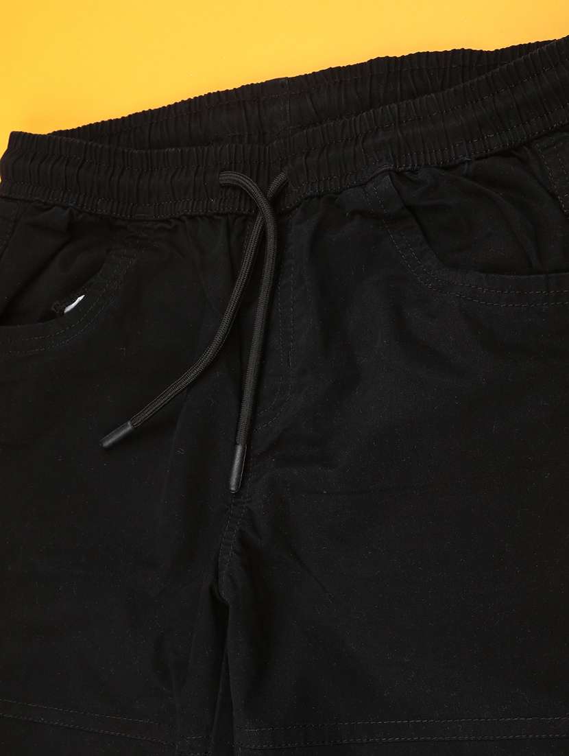 black poly cotton plain jogger - 22289870 -  Standard Image - 3