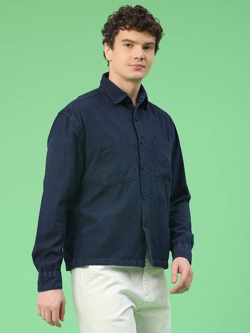 men solid long sleeves casual shirt - 22289871 -  Standard Image - 3