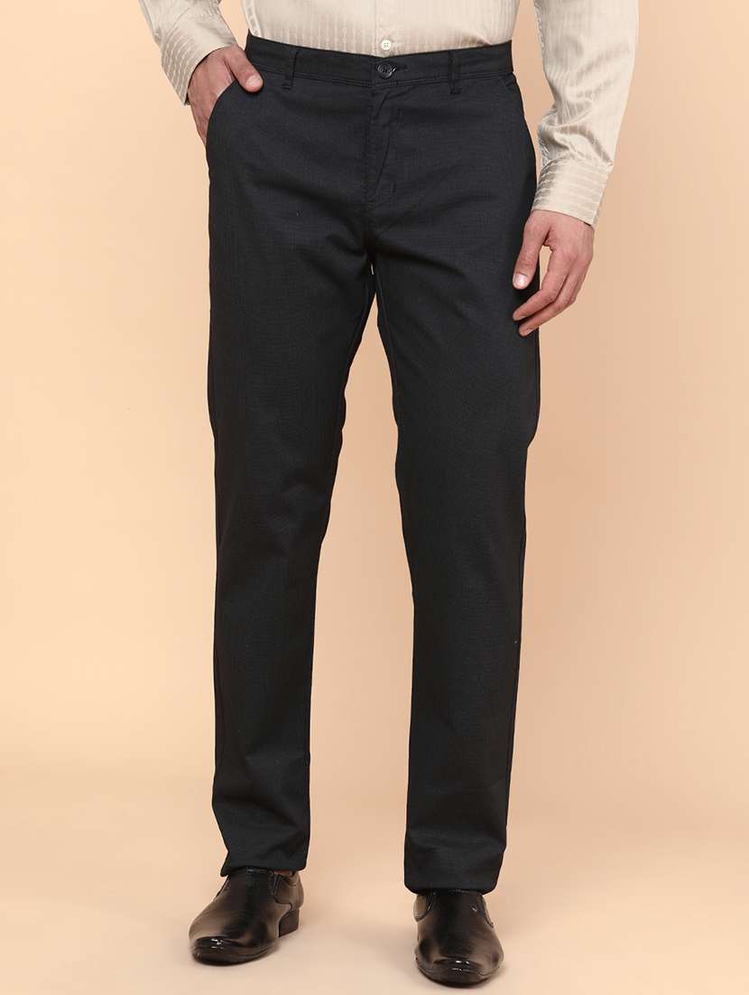 black cotton chinos casual trousers