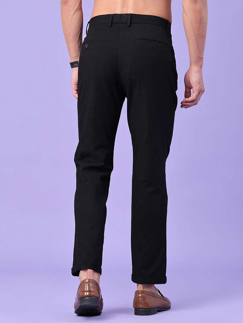 men solid mid rise regular fit chinos - 22289883 -  Standard Image - 3