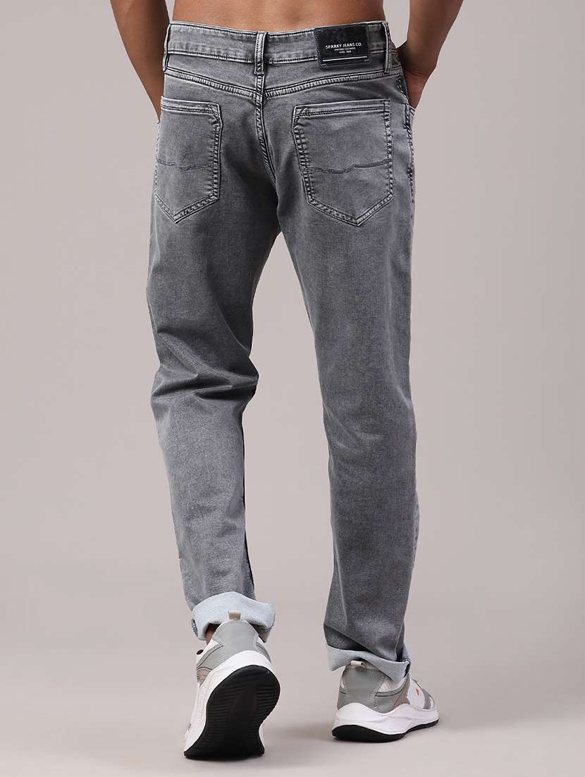 men plain mid rise full length jeans - 22289888 -  Standard Image - 3