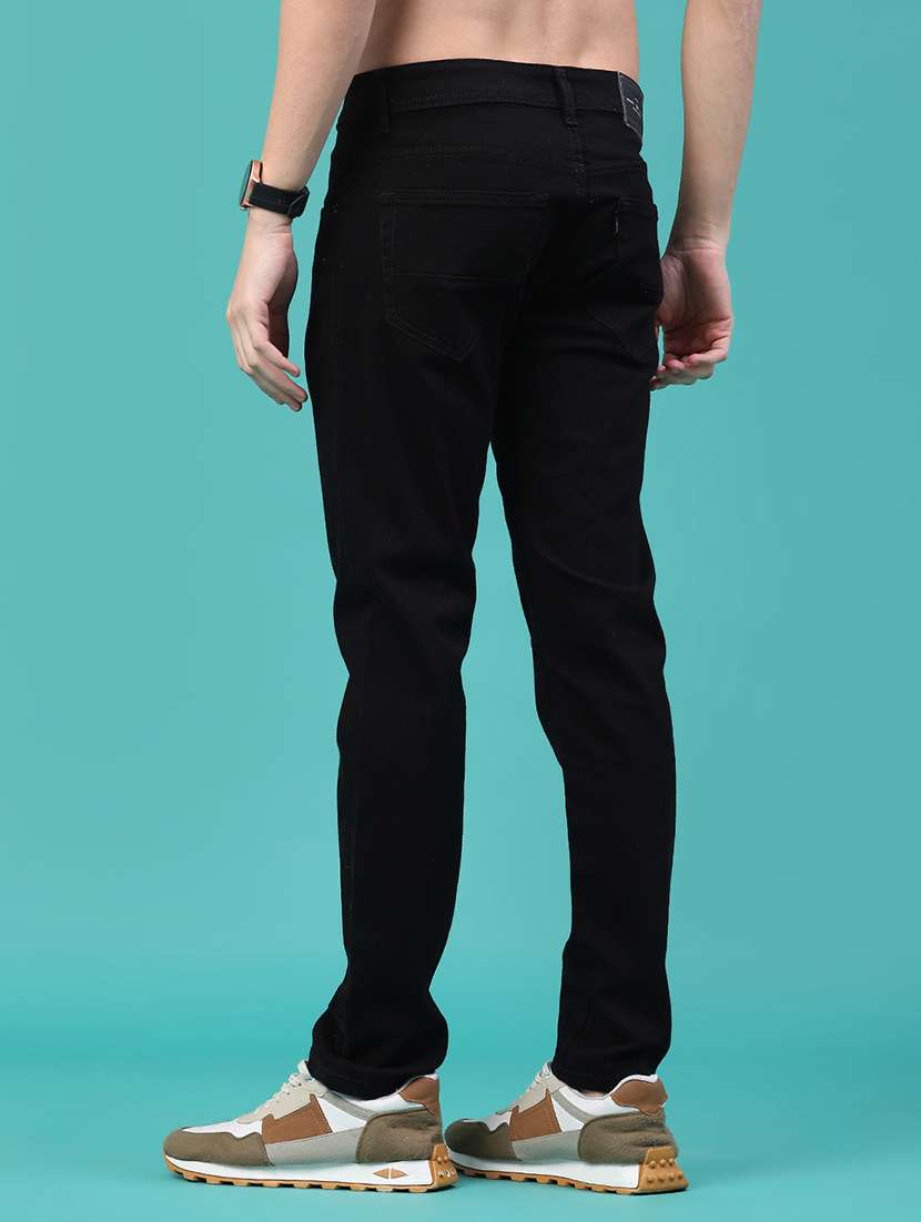men plain mid rise full length jeans - 22289890 -  Standard Image - 3