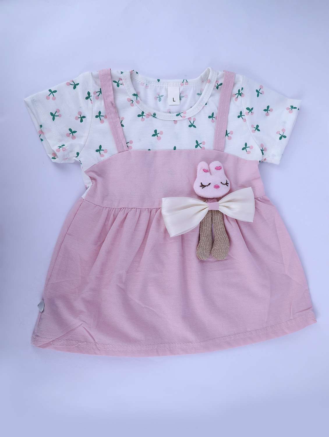 kids printed round neck frock with bloomer