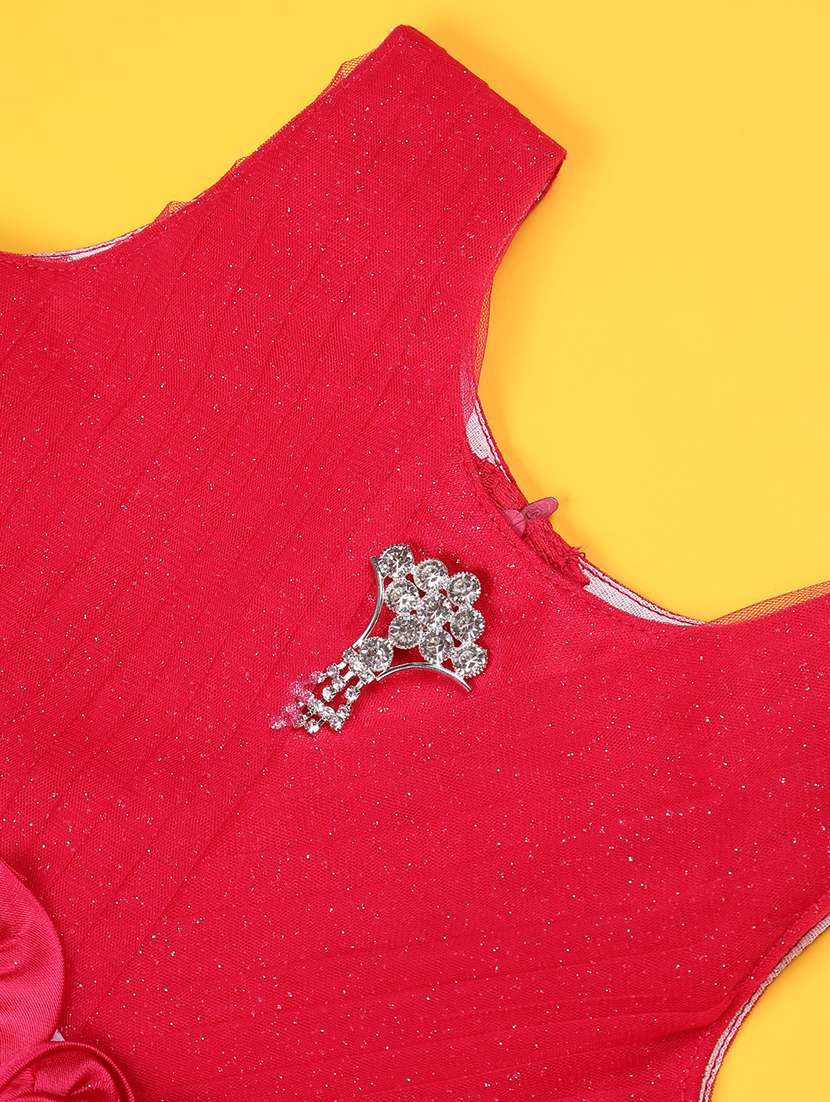 red cotton fit & flare dress - 22290031 -  Standard Image - 3