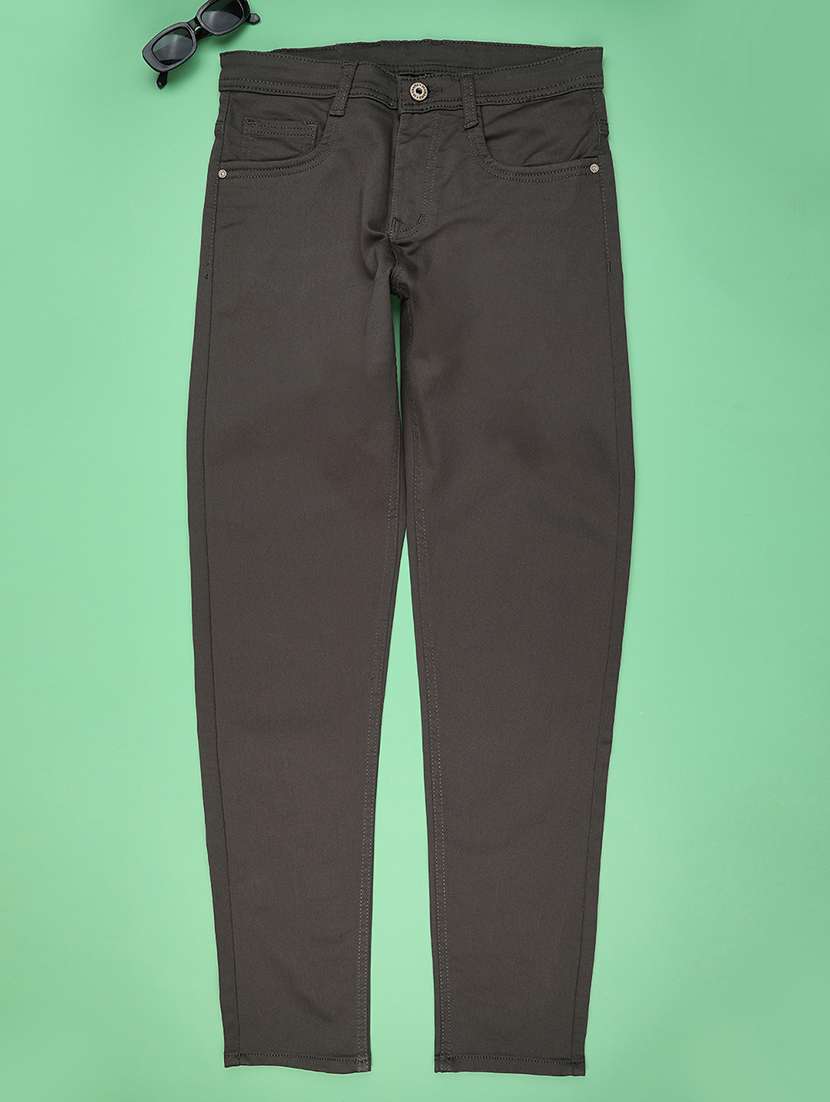 girls solid mid rise slim jean