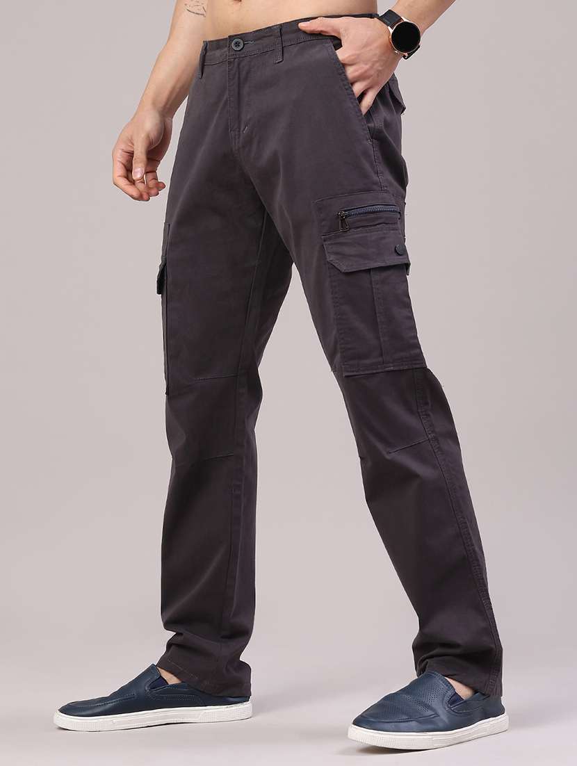 men solid mid rise regular fit cargo  - 22290162 -  Standard Image - 3