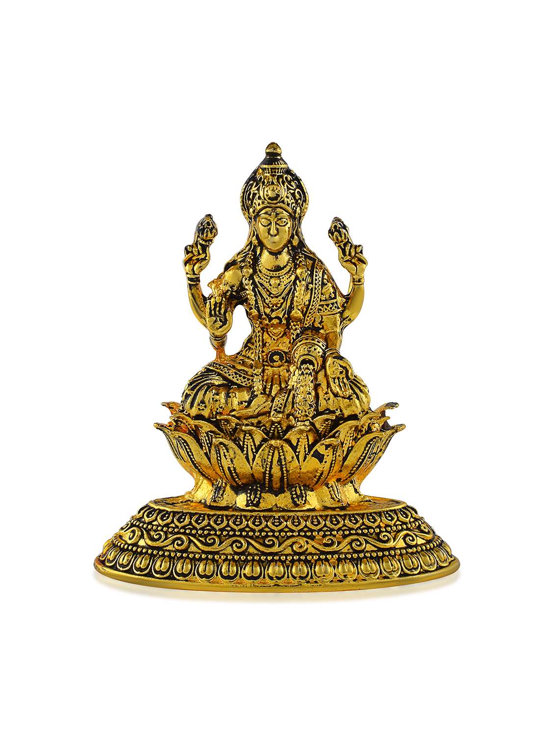 antique brass goddess lakshmi idol figurine showpiece