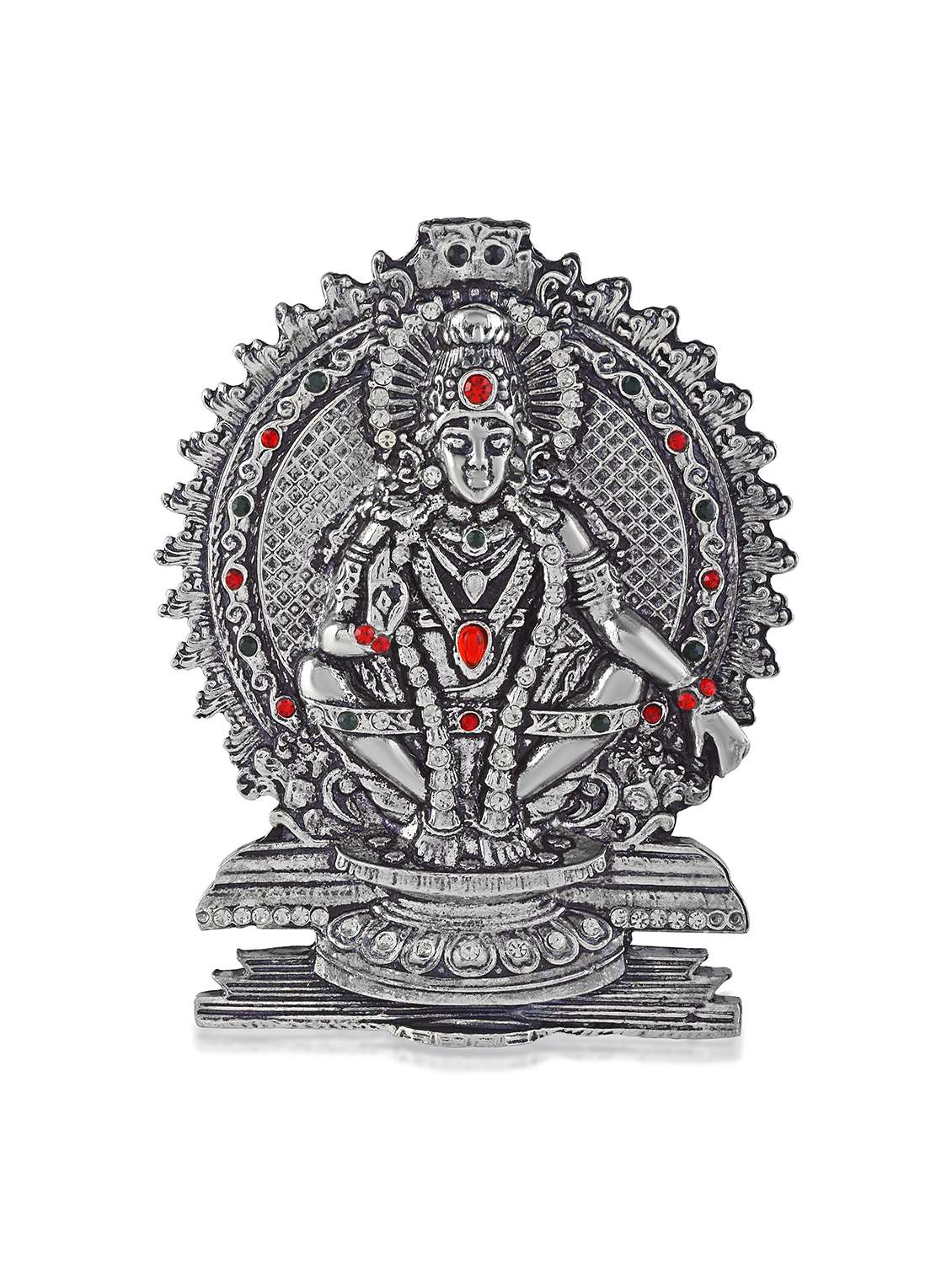 antique silver brass cz murugan idol figurine show piece