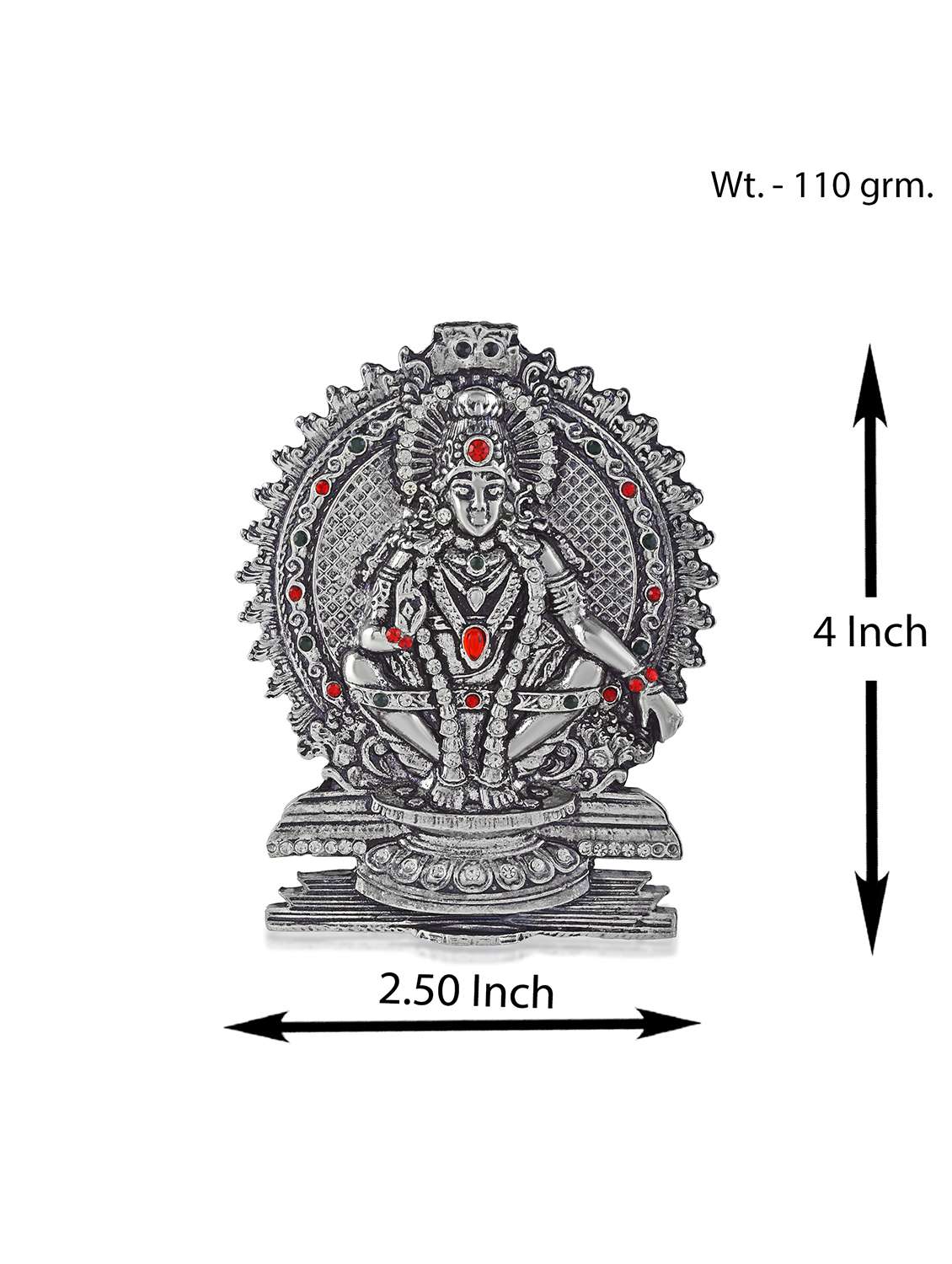 antique silver brass cz murugan idol figurine show piece - 22290380 -  Standard Image - 3