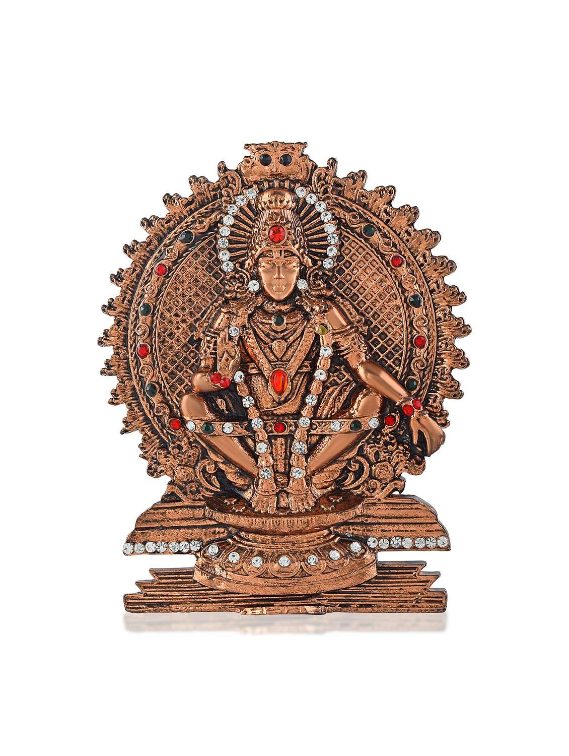 copper cz ayappa idol stand figurine show piece