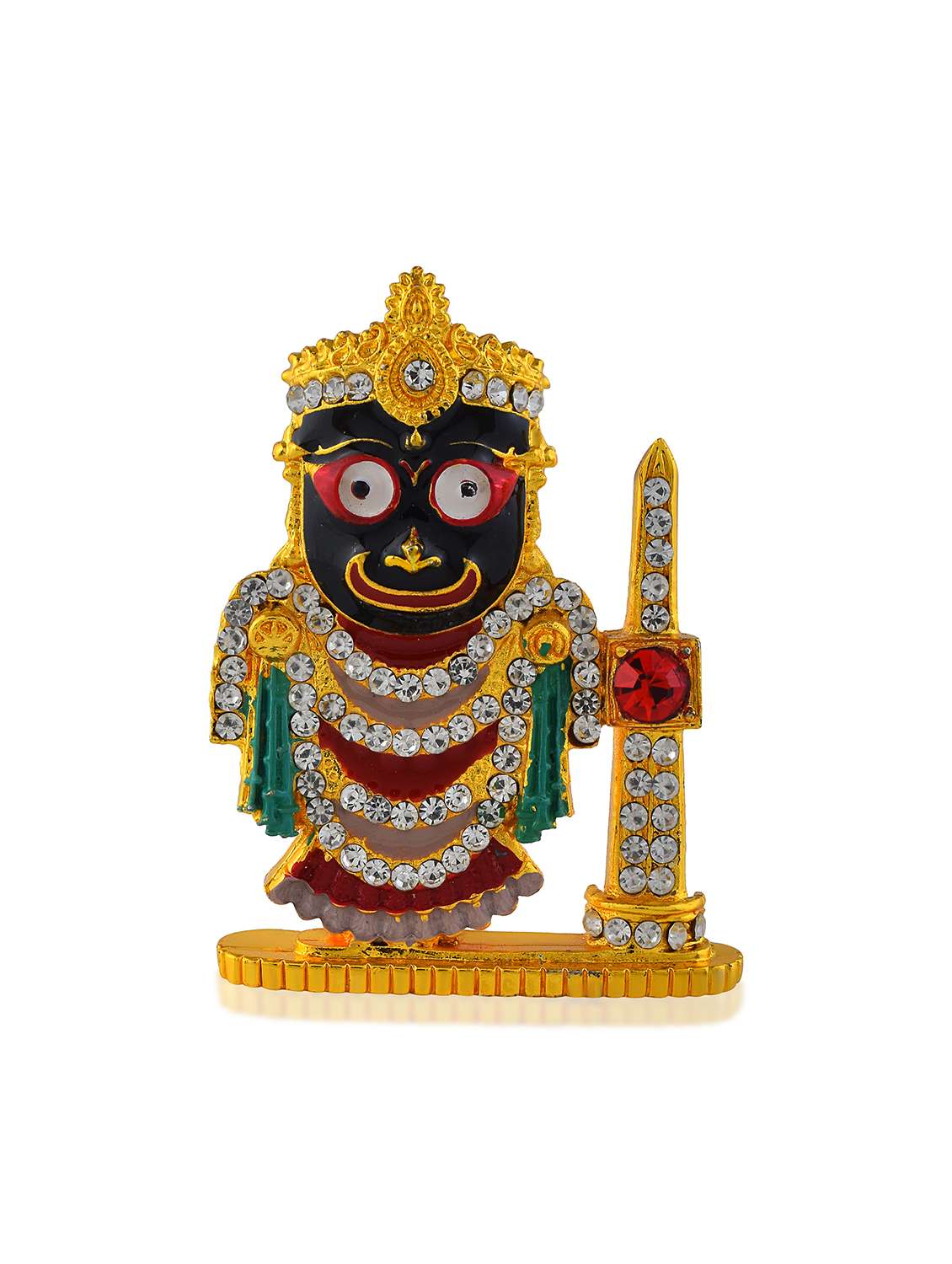 brass gold meenakari lord jagnnath idol figurine