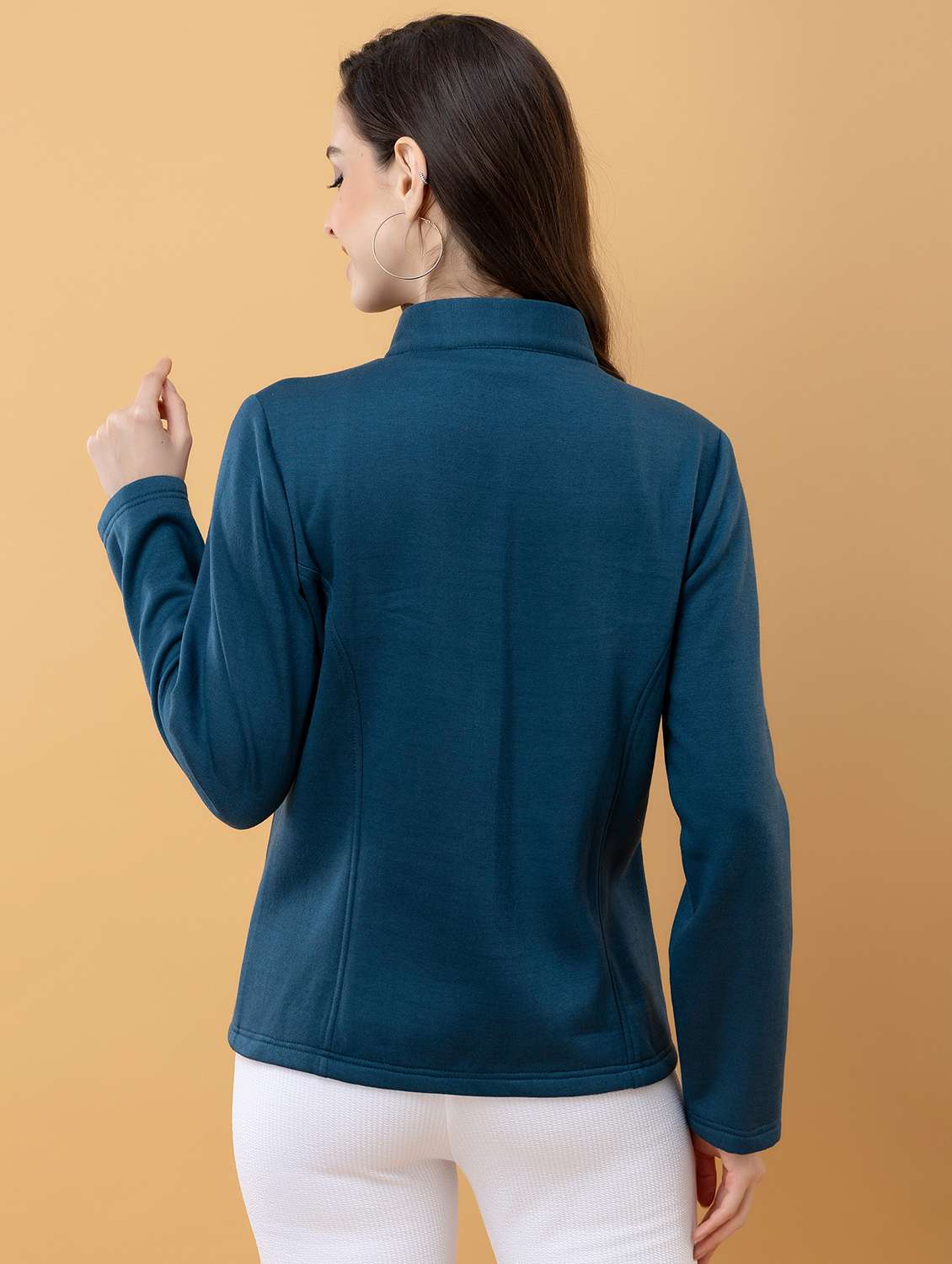 women solid long sleeve regular jacket - 22290401 -  Standard Image - 3