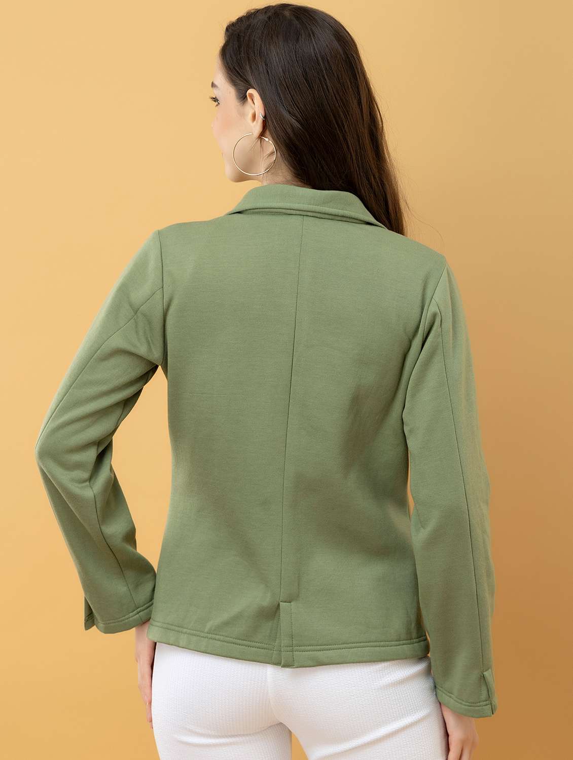 women solid long sleeve regular coat - 22290403 -  Standard Image - 3