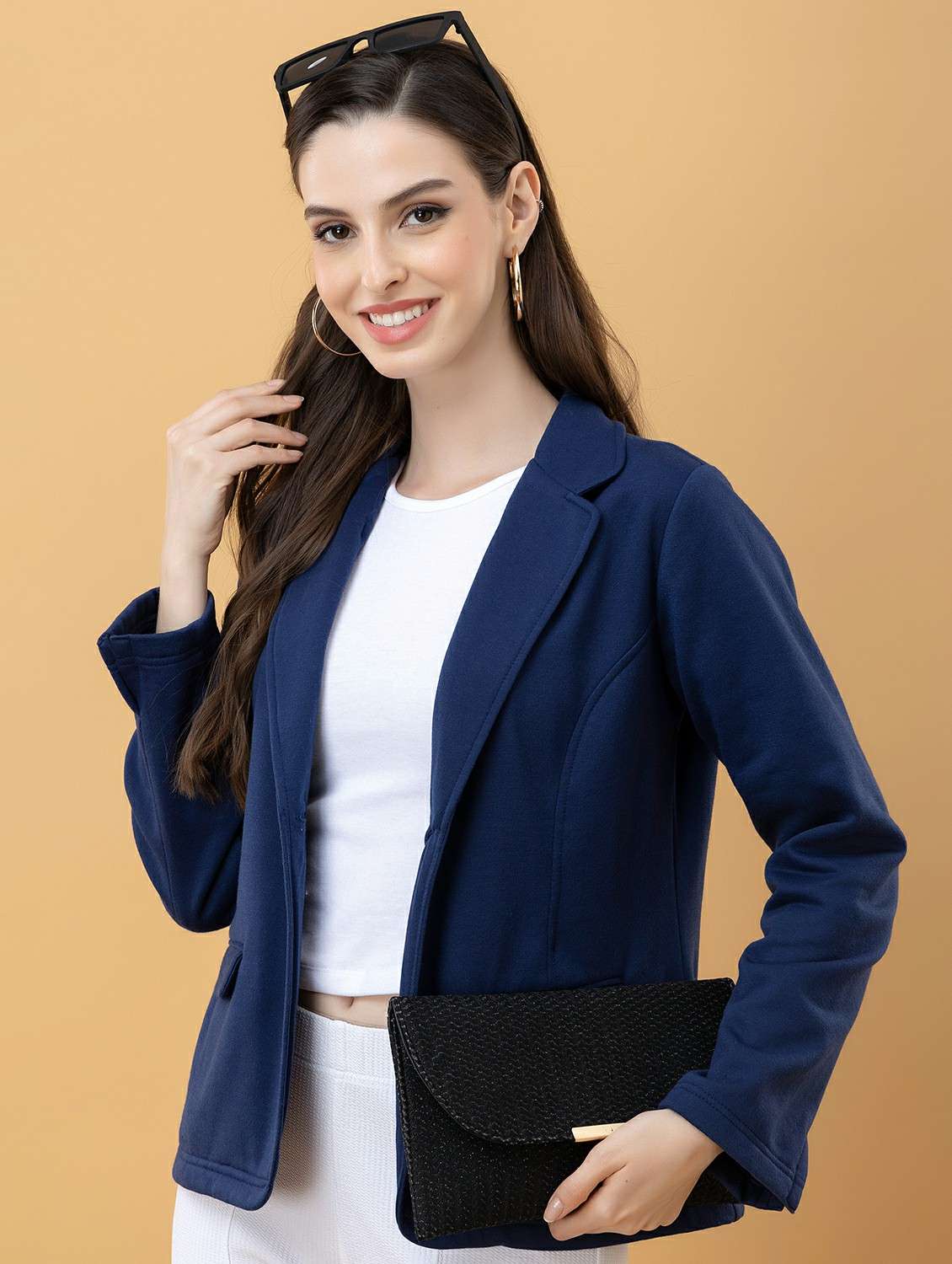 women solid long sleeve single breasted coat