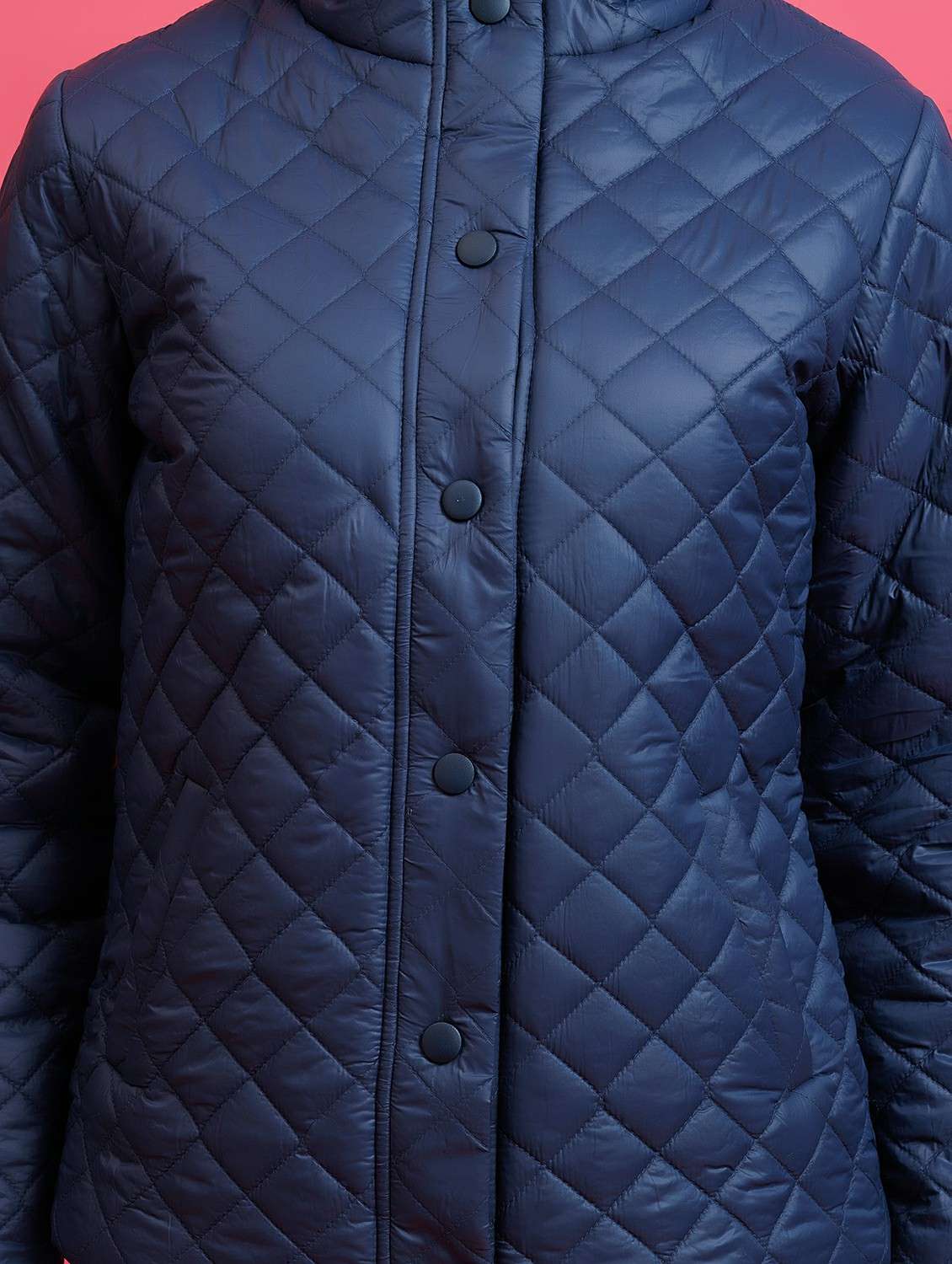 women solid long sleeve quilted jacket - 22290406 -  Standard Image - 5