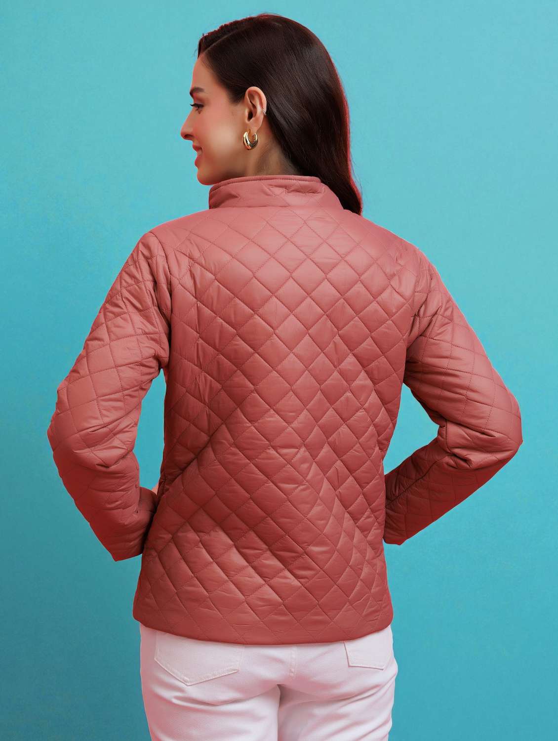 women solid long sleeve quilted jacket - 22290407 -  Standard Image - 3