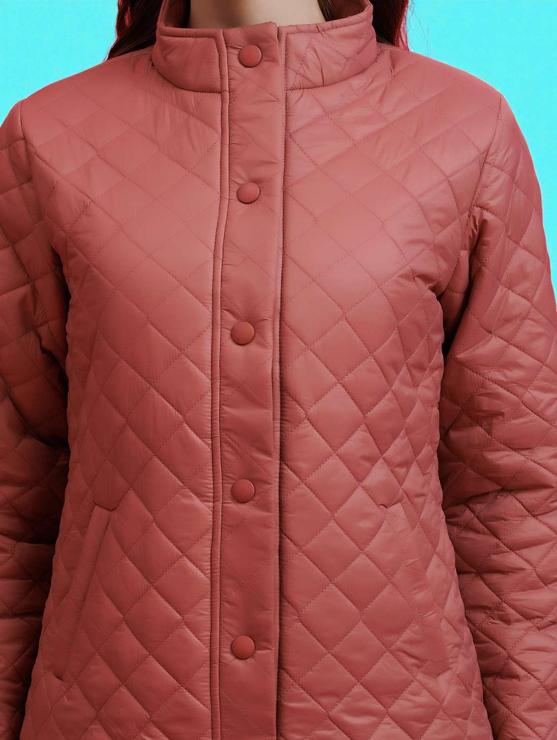women solid long sleeve quilted jacket - 22290407 -  Standard Image - 5