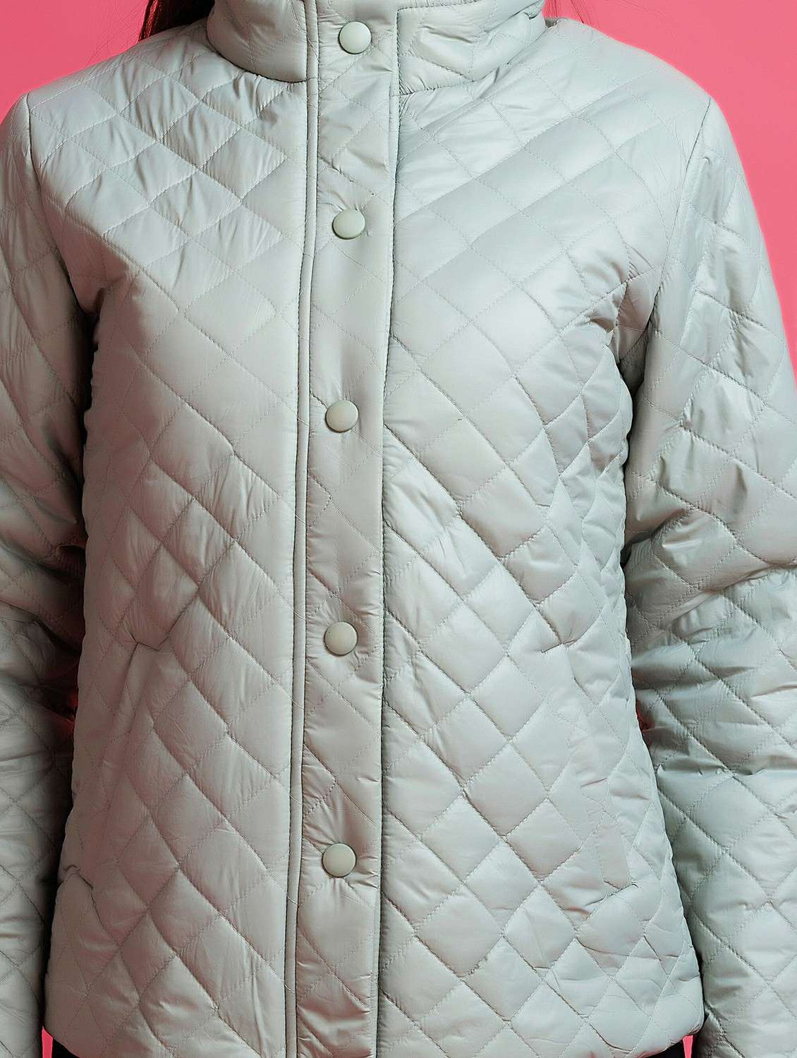 women solid long sleeve quilted jacket - 22290408 -  Standard Image - 5