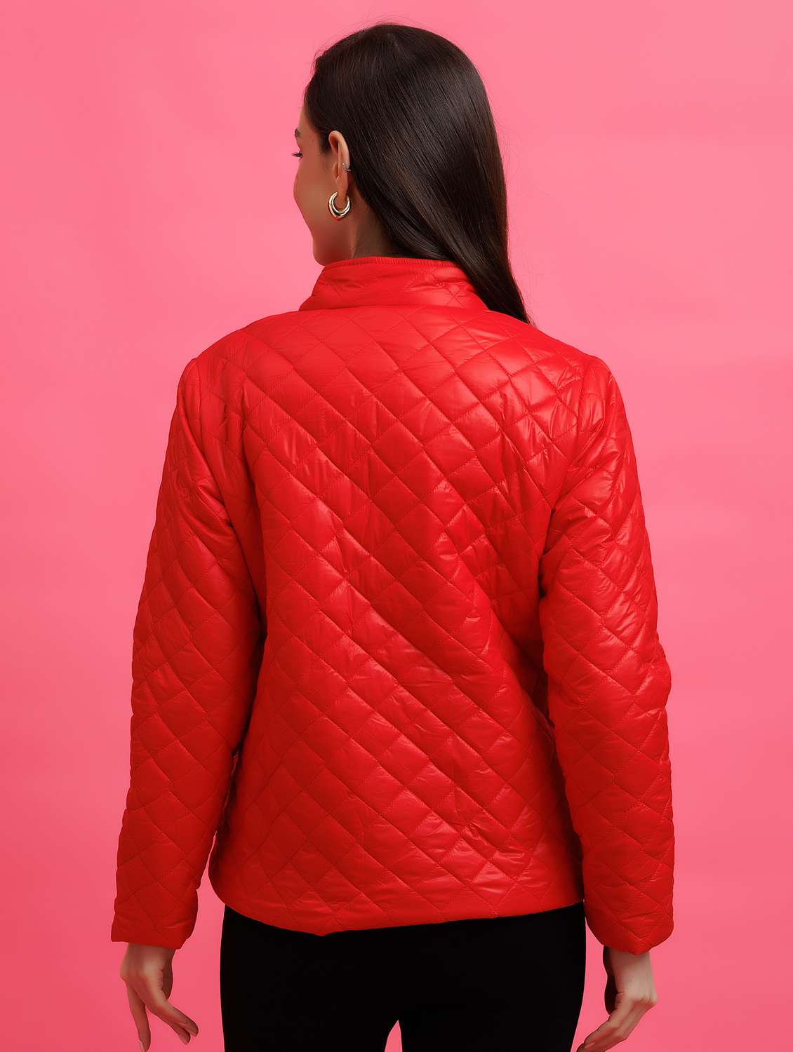 women solid long sleeve quilted jacket - 22290411 -  Standard Image - 3
