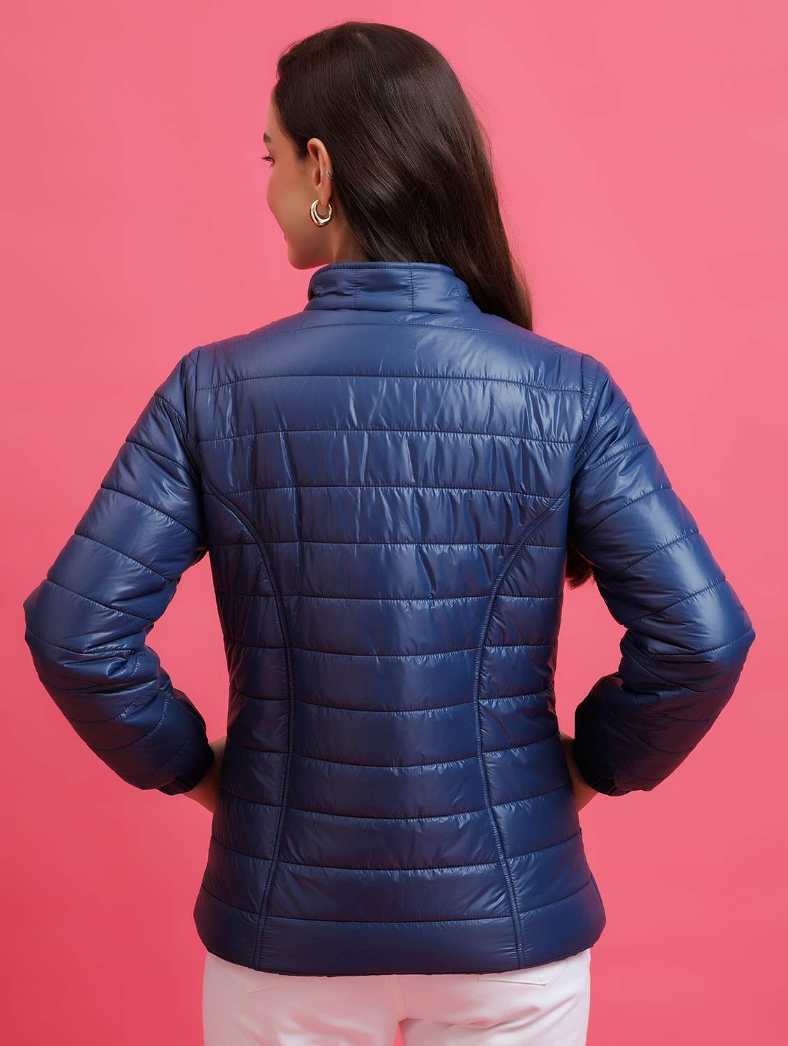 women solid long sleeve quilted jacket - 22290413 -  Standard Image - 3