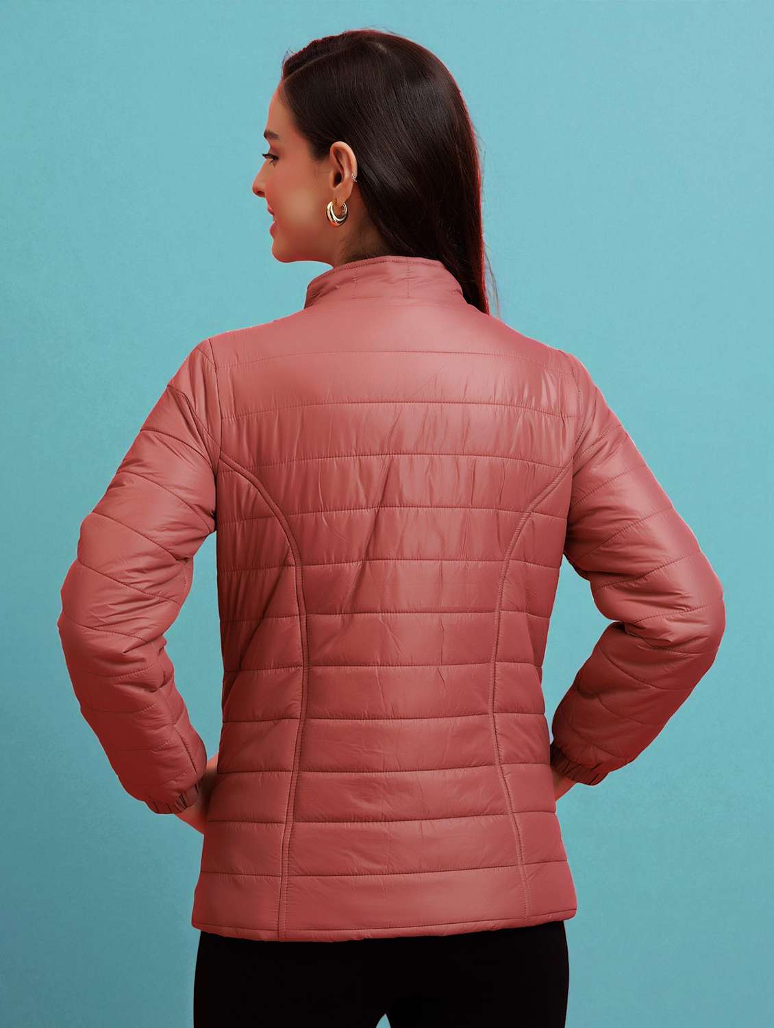 women solid long sleeve quilted jacket - 22290414 -  Standard Image - 3