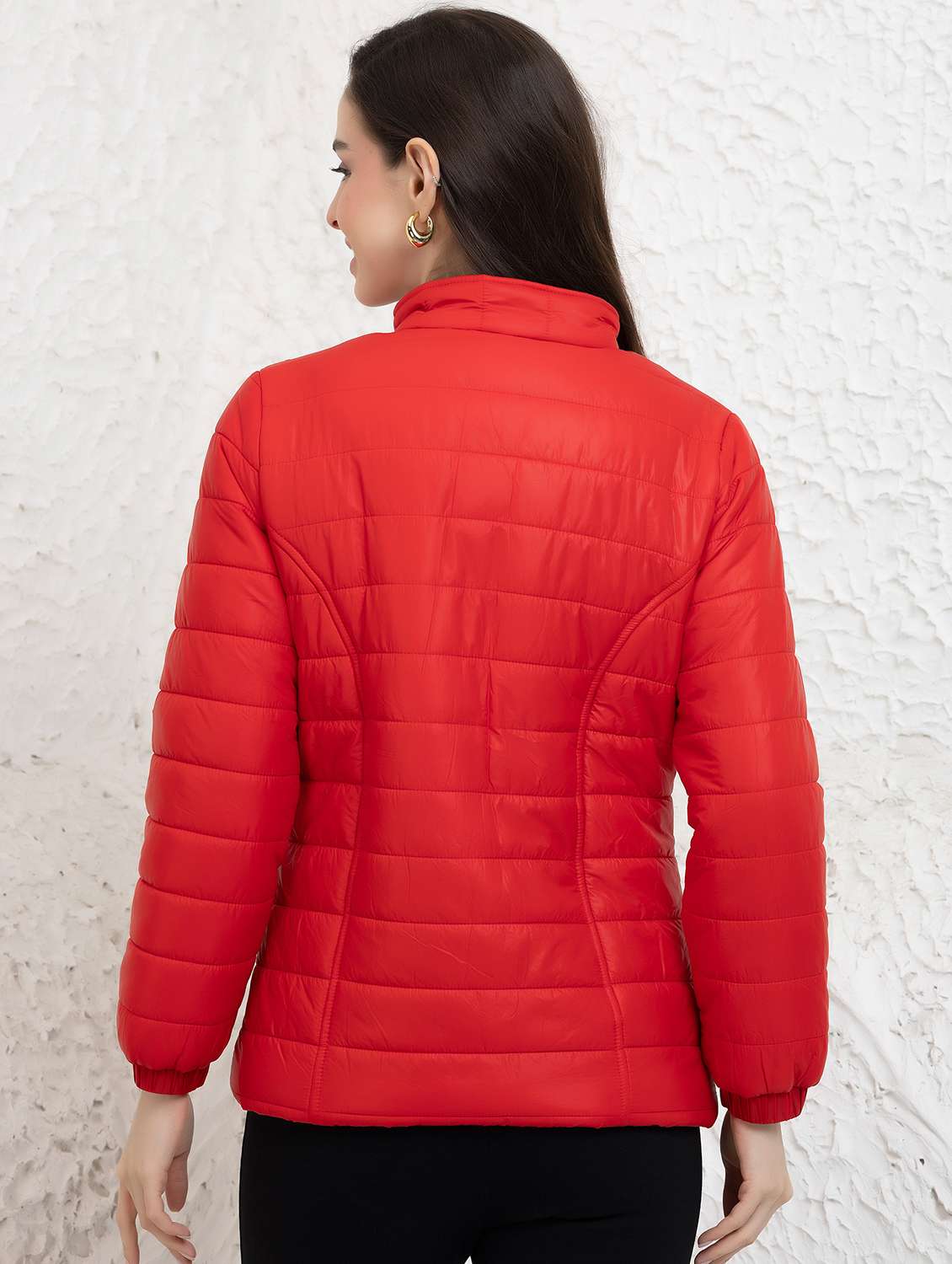women solid long sleeve quilted jacket - 22290416 -  Standard Image - 3