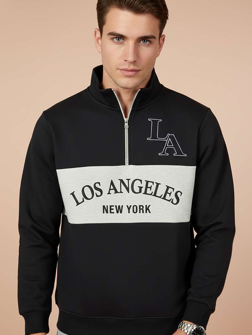 men typographic long sleeve regular fit sweatshirt