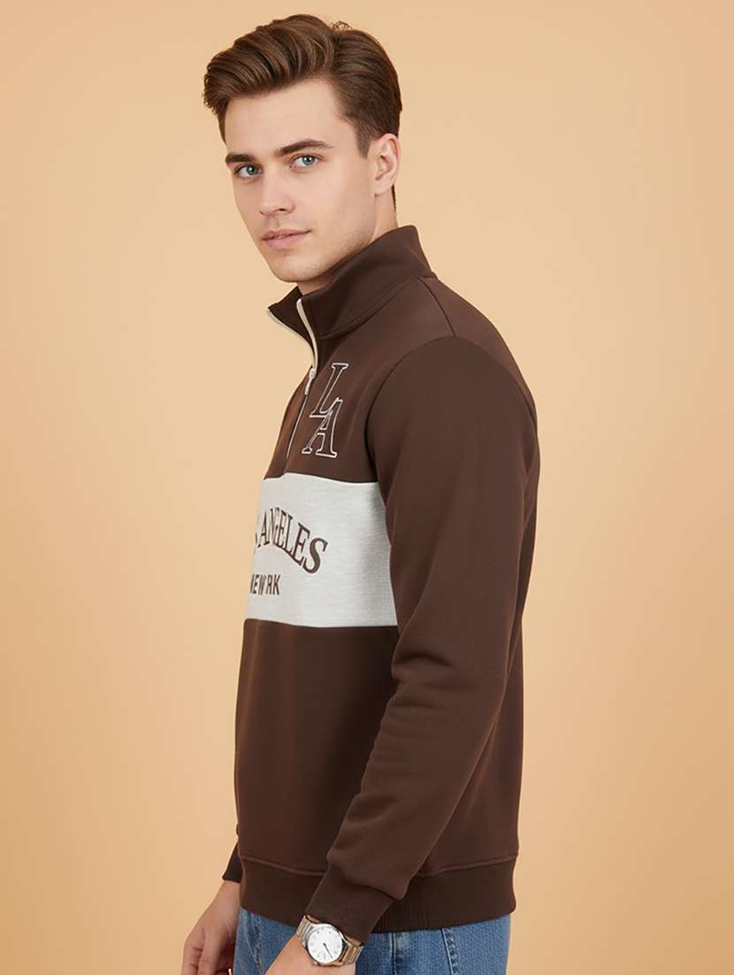 men typographic long sleeve regular fit sweatshirt