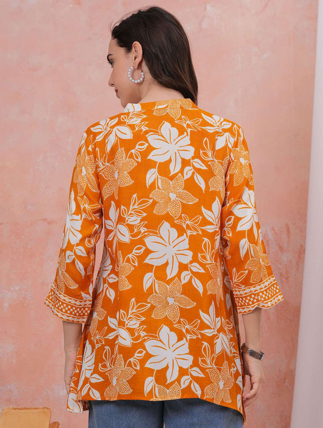 women printed three quarter slevee kurti - 22290440 -  Standard Image - 3