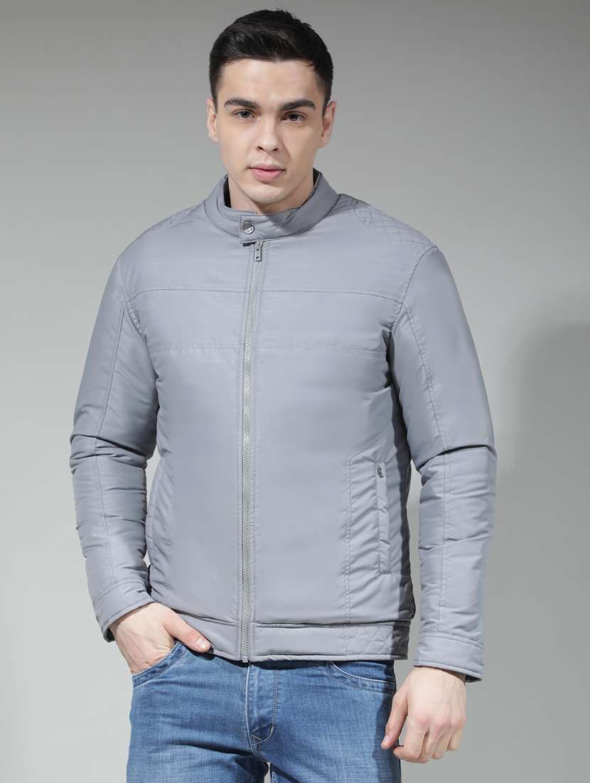 men solid long sleeve insulator bomber jacket