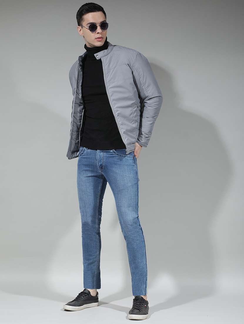 men solid long sleeve insulator bomber jacket - 22290474 -  Standard Image - 5