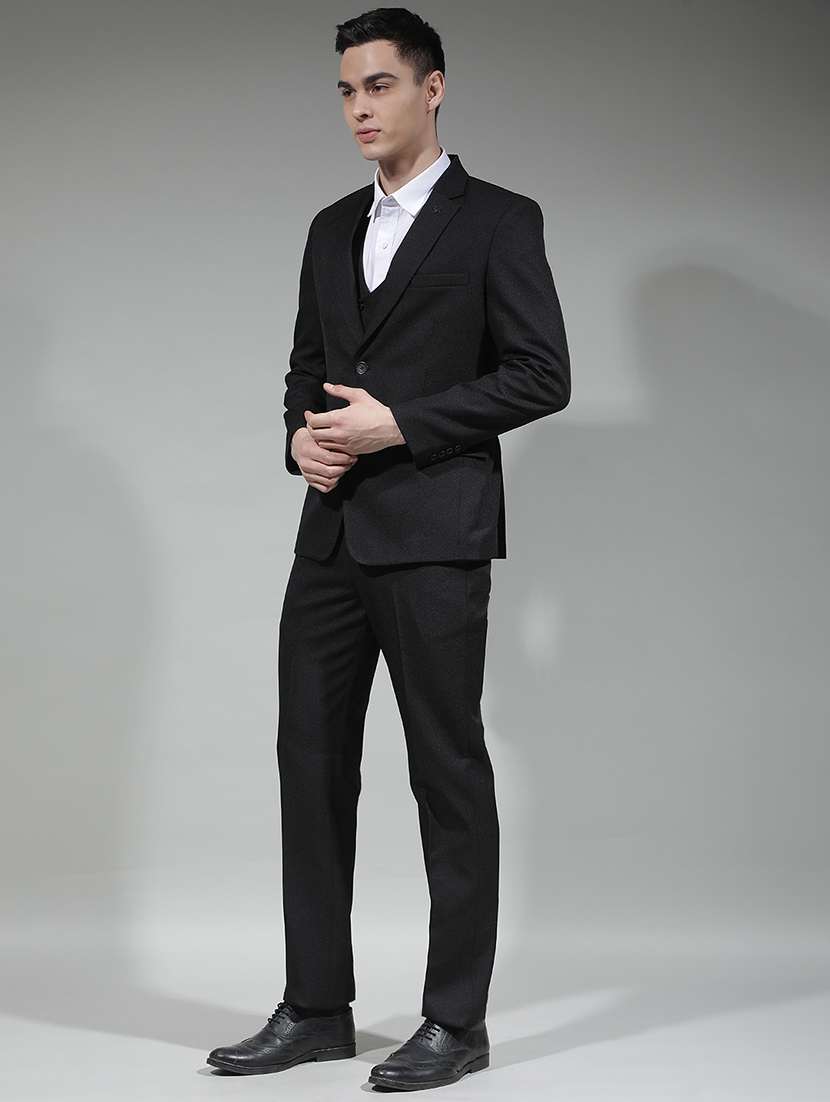 men solid lapel collar 3-piece suit set - 22290478 -  Standard Image - 3