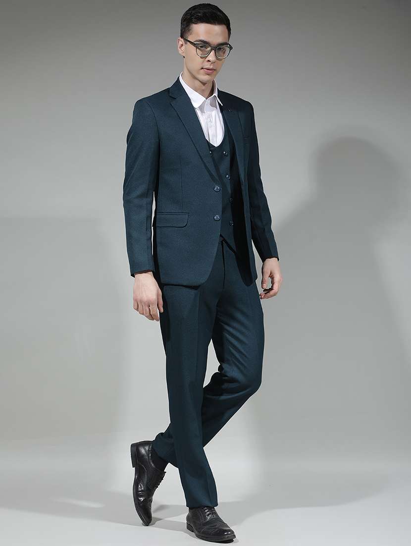 men solid lapel collar 3-piece suit set - 22290479 -  Standard Image - 3
