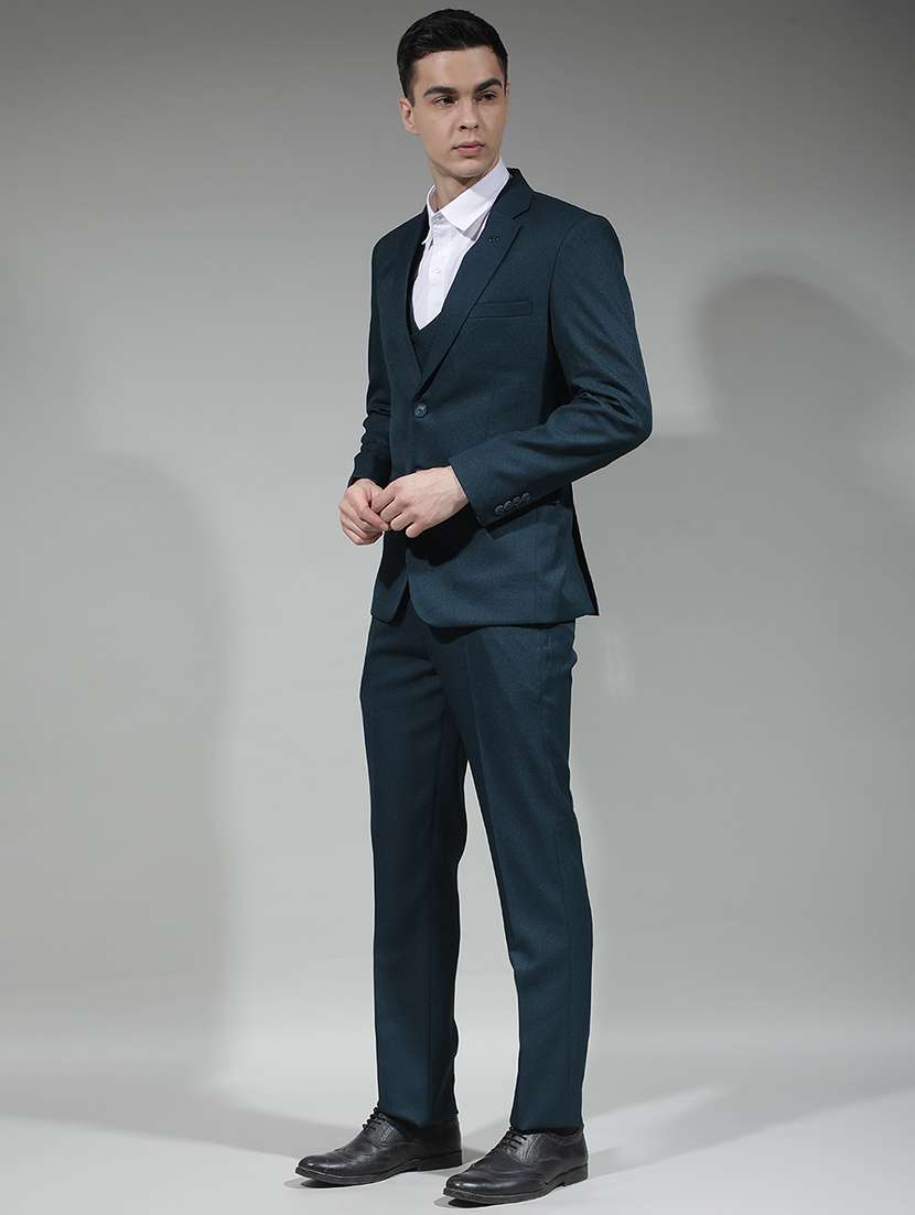 men solid lapel collar 3-piece suit set - 22290479 -  Standard Image - 5