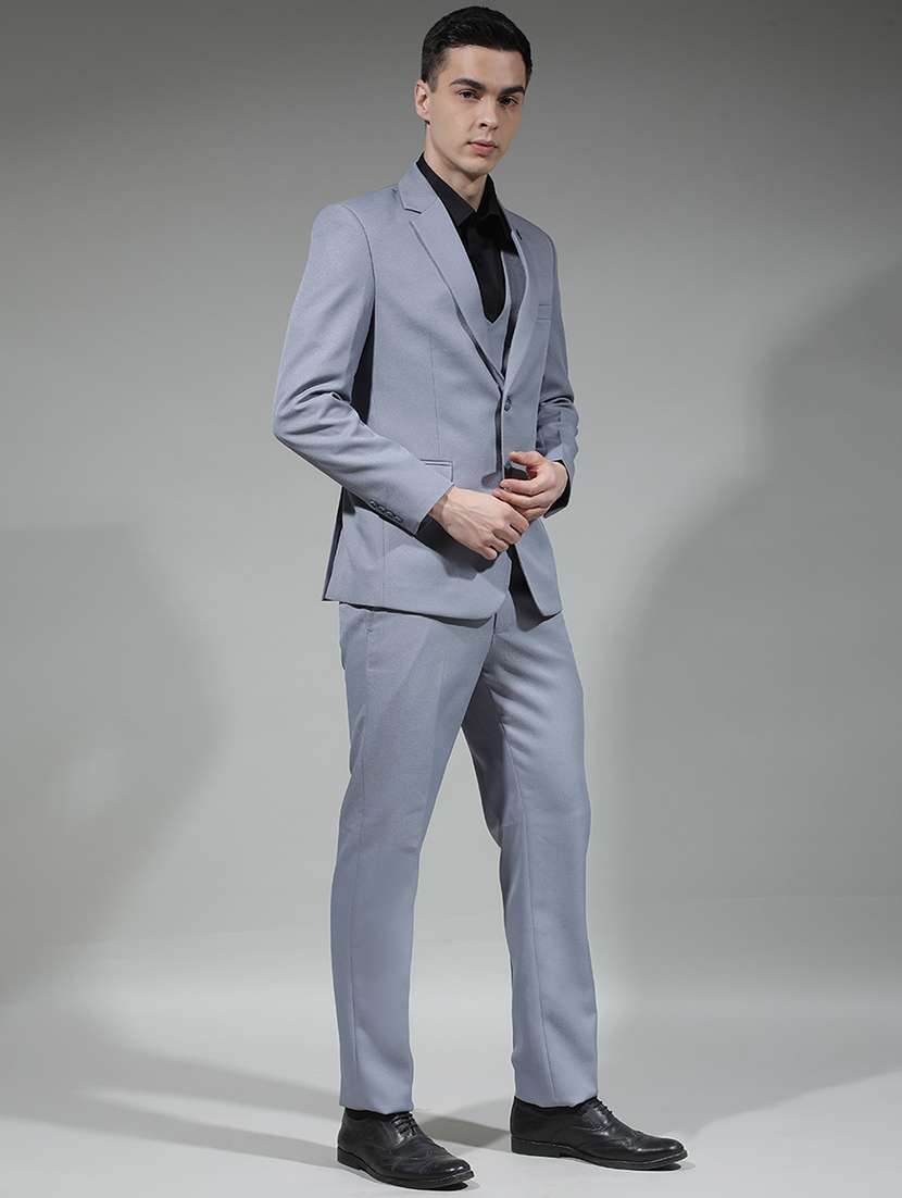 men solid lapel collar 3-piece suit set - 22290480 -  Standard Image - 3