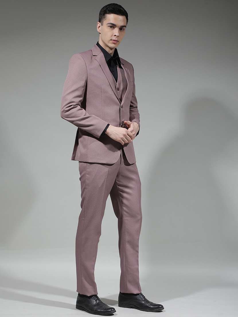 men solid lapel collar 3-piece suit set - 22290482 -  Standard Image - 3