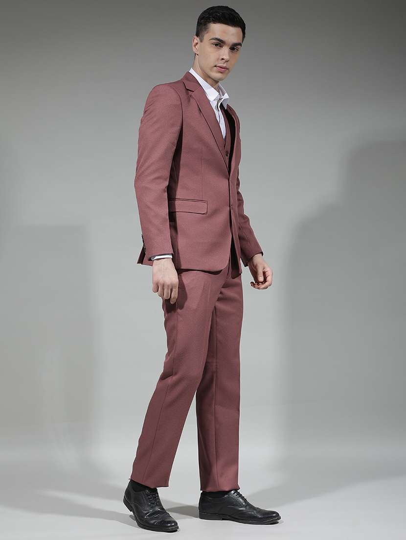 men solid lapel collar 3-piece suit set - 22290483 -  Standard Image - 5
