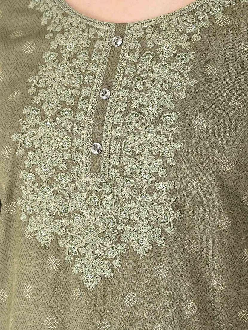 women printed three quarter sleeve kurta - 22290488 -  Standard Image - 5