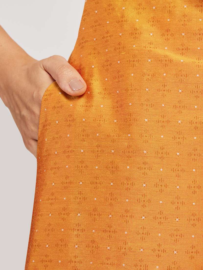 women printed three quarter sleeve a-line kurta - 22290494 -  Standard Image - 5