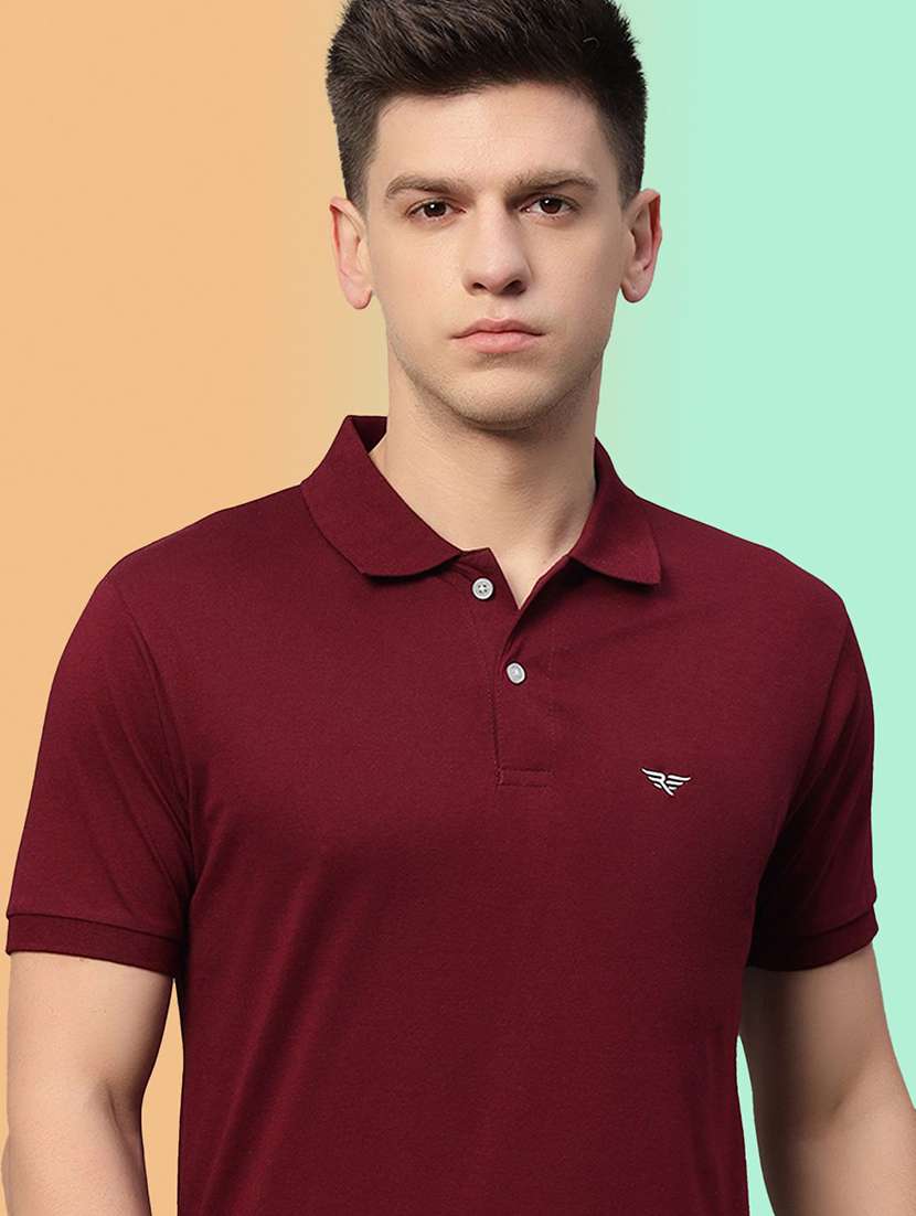 men solid short sleeve polo t-shirt