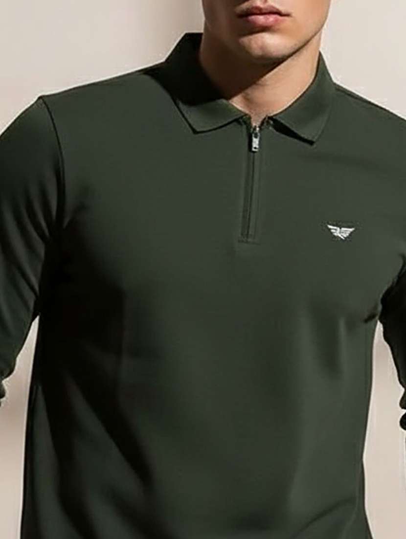 men solid long sleeve polo t-shirt - 22290604 -  Standard Image - 3