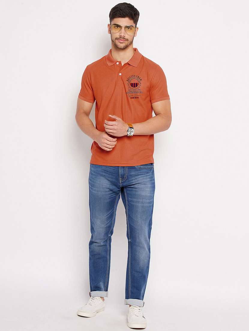 men solid short sleeve polo t-shirt