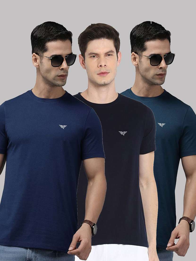 men pack of 3 solid short sleeve t-shirt