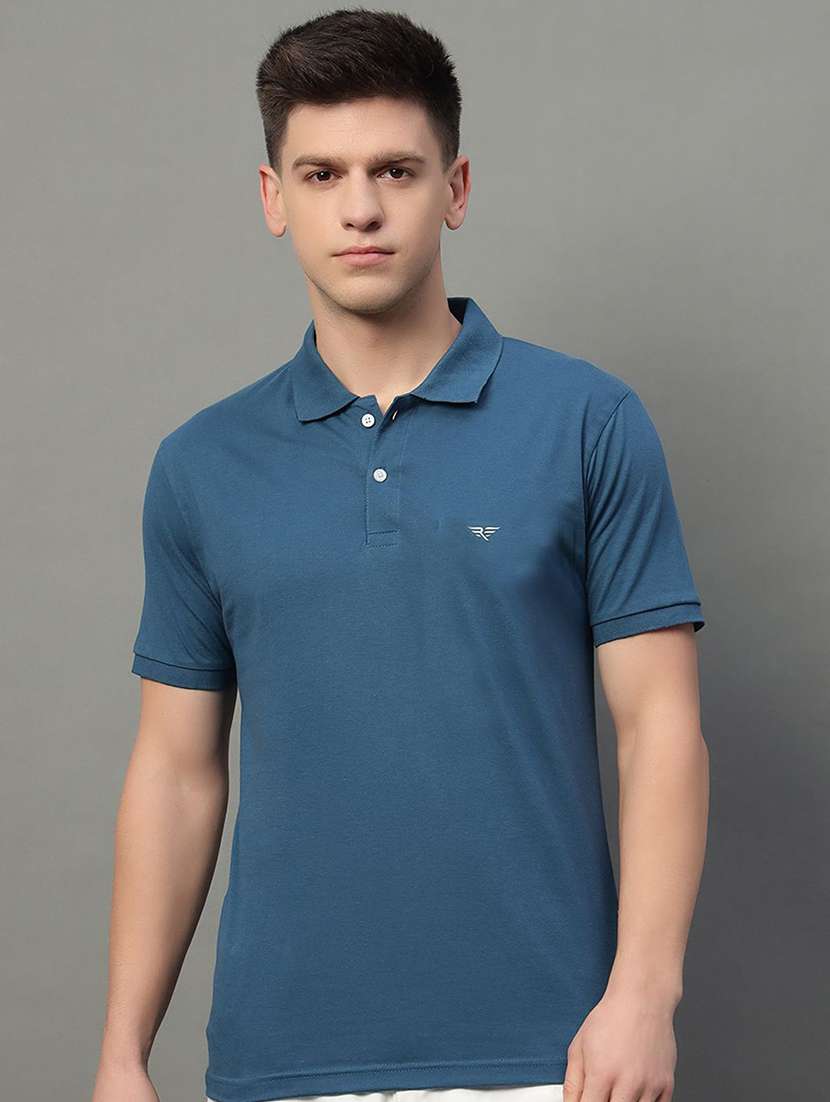 men solid short sleeve polo t-shirt