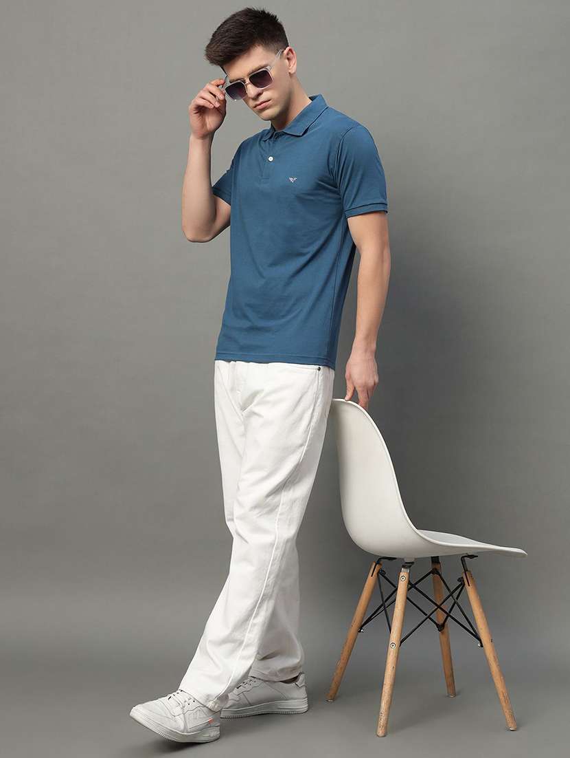 men solid short sleeve polo t-shirt - 22290619 -  Standard Image - 3